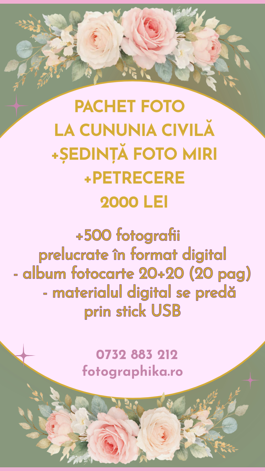 Pachet foto cununie civilă cu petrecere București